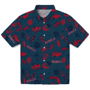 ole miss rebels beach vibe navy hawaiian shirts best selling