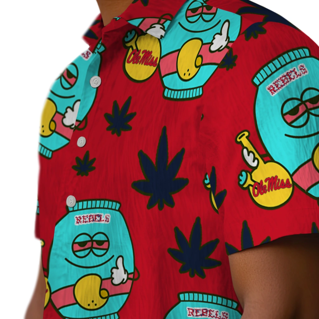 Ole Miss Rebels Hawaiian Shirt - Chill Vibe ole miss rebels bong smile red hawaiian shirts trendy