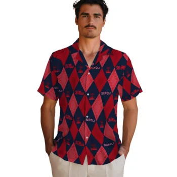 ole miss rebels balloon plaid red hawaiian shirts fashion forward