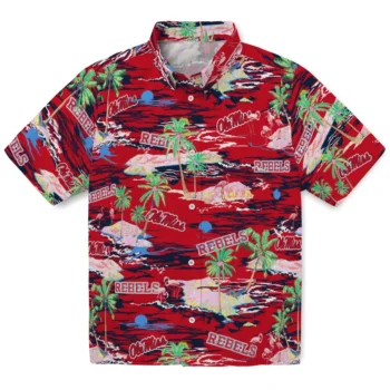 ole miss rebels flamingo retreat red hawaiian shirts best selling