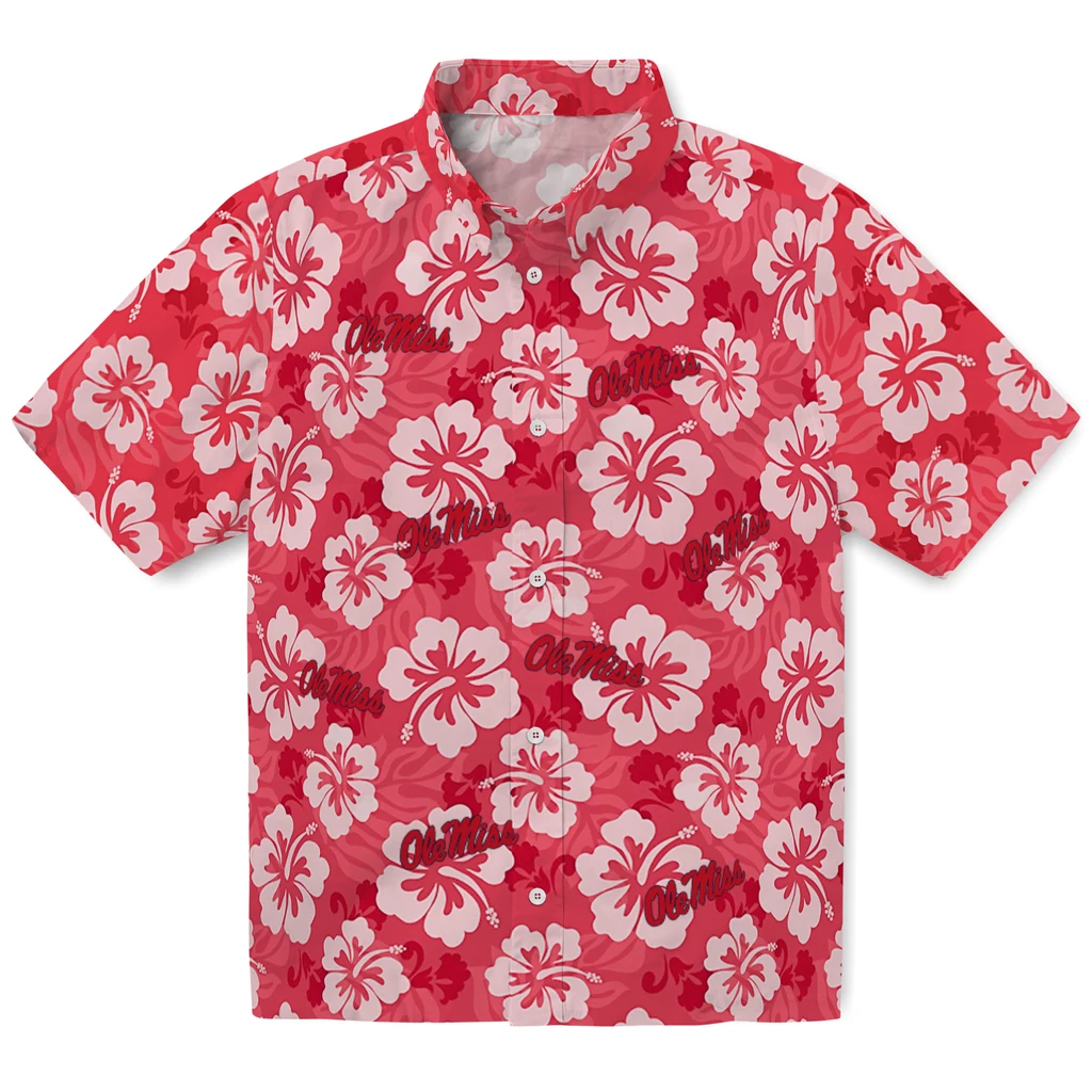 Ole Miss Rebels Hawaiian Shirt - Hibiscus Cluster ole miss rebels hibiscus cluster red hawaiian shirts best selling