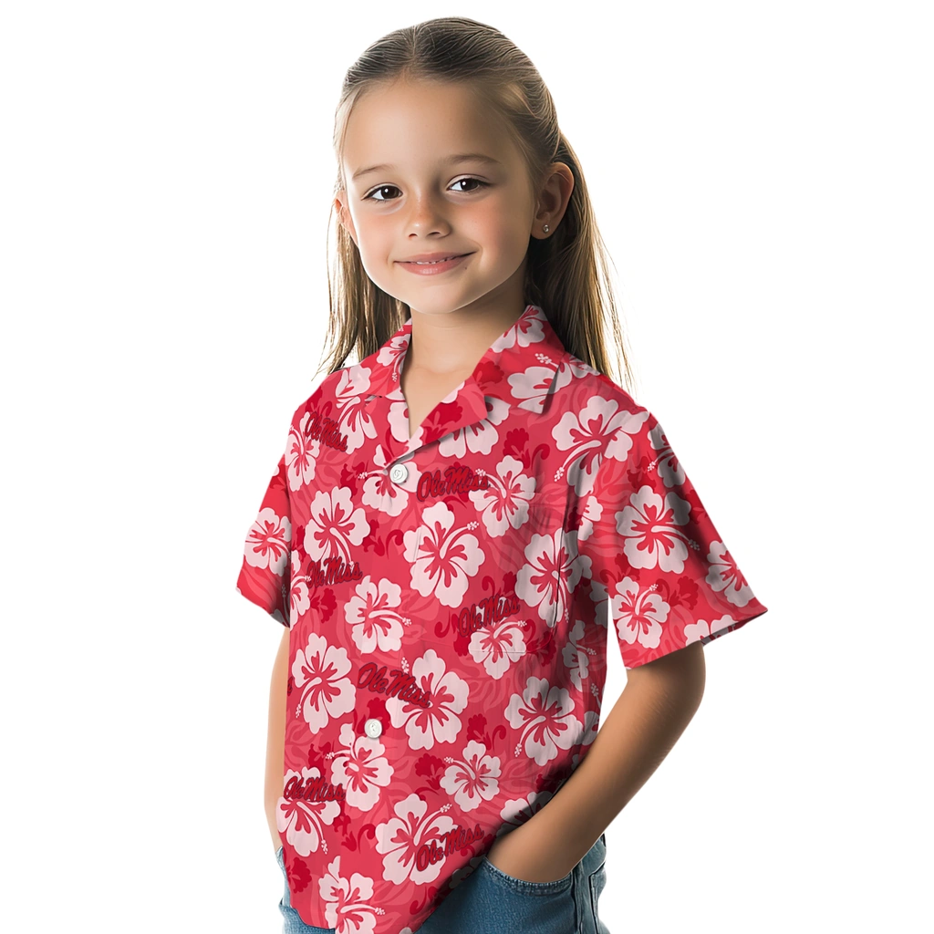 Ole Miss Rebels Hawaiian Shirt - Hibiscus Cluster ole miss rebels hibiscus cluster red hawaiian shirts premium grade