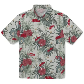 ole miss rebels hibiscus designs beige hawaiian shirts best selling