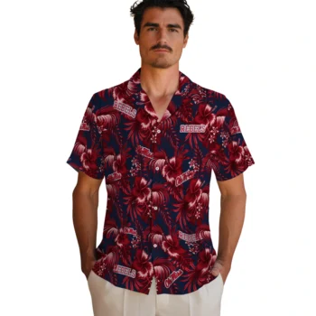 ole miss rebels hibiscus exotic red hawaiian shirts fashion forward