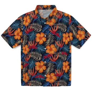 ole miss rebels hibiscus foliage hawaiian shirts best selling