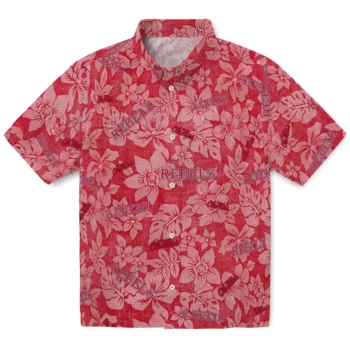 ole miss rebels hibiscus oasis red hawaiian shirts best selling