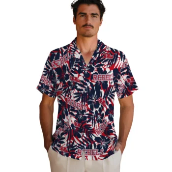 ole miss rebels hibiscus overlay hawaiian shirts fashion forward