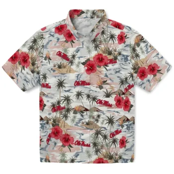 ole miss rebels hibiscus seaside white hawaiian shirts best selling