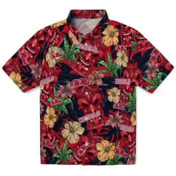 ole miss rebels tiki jungle red hawaiian shirts best selling
