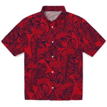 ole miss rebels leaf outline red hawaiian shirts best selling