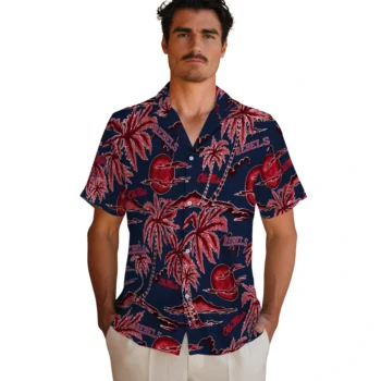 ole miss rebels palm sunset hawaiian shirts fashion forward