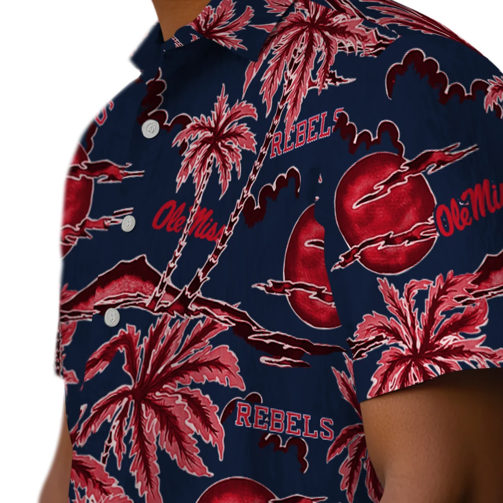 Ole Miss Rebels Hawaiian Shirt - Palm Sunset ole miss rebels palm sunset hawaiian shirts trendy