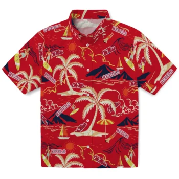 ole miss rebels palm tree island red hawaiian shirts best selling