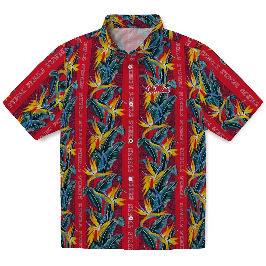 Ole Miss Rebels Hawaiian Shirt - Paradise Vines ole miss rebels paradise vines red hawaiian shirts best selling