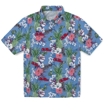 ole miss rebels pineapple bouquet best sky blue hawaiian shirts best selling