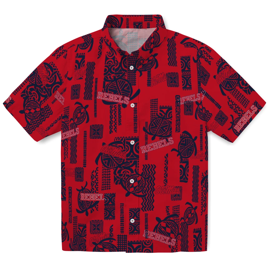 Ole Miss Rebels Hawaiian Shirt - Turtle Lines ole miss rebels turtle lines red hawaiian shirts best selling