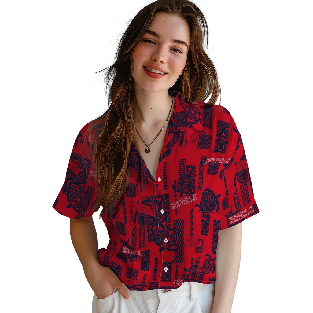 Ole Miss Rebels Hawaiian Shirt - Turtle Lines ole miss rebels turtle lines red hawaiian shirts latest model