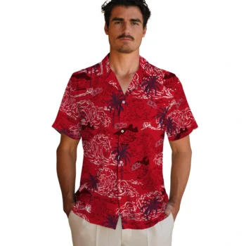 ole miss rebels wave palm red hawaiian shirts fashion forward