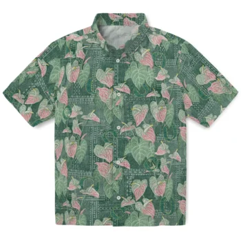 oregon ducks anthurium overlay green hawaiian shirts best selling