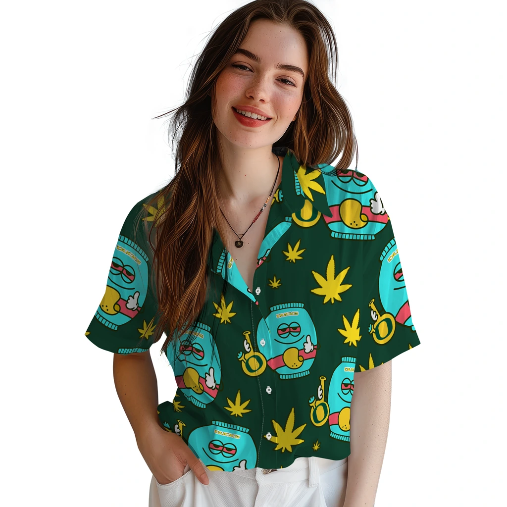 Oregon Ducks Hawaiian Shirt - Chill Vibe oregon ducks bong smile green hawaiian shirts latest model