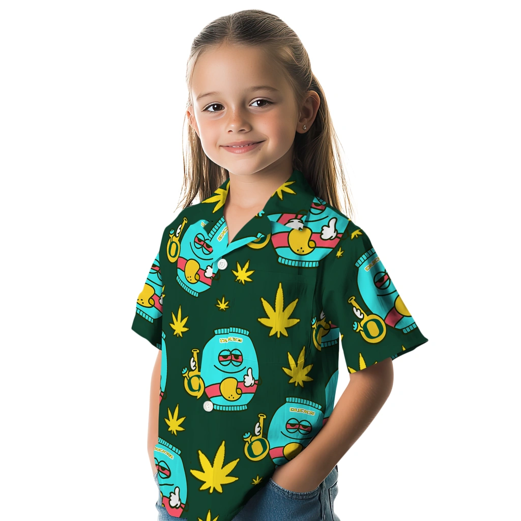 Oregon Ducks Hawaiian Shirt - Chill Vibe oregon ducks bong smile green hawaiian shirts premium grade