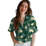 Oregon Ducks Hawaiian Shirt – Flamingo and Hibiscus