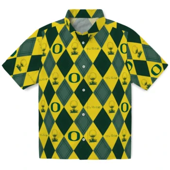 oregon ducks balloon plaid green hawaiian shirts best selling