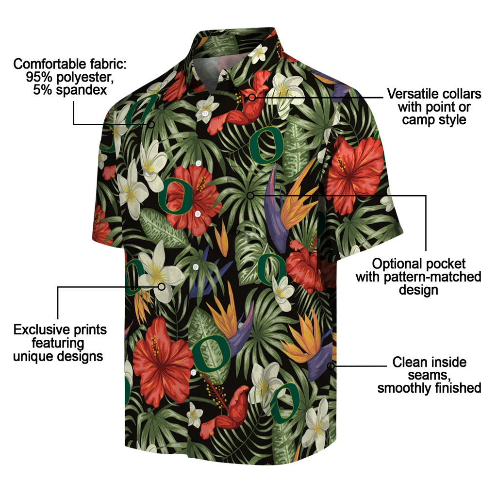 Oregon Ducks Hawaiian Shirt - Hawaii Floral Hibiscus oregon ducks hibiscus bird hawaiian shirts new arrival