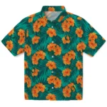 Oregon Ducks Hawaiian Shirt – Hibiscus and Palm Leaves