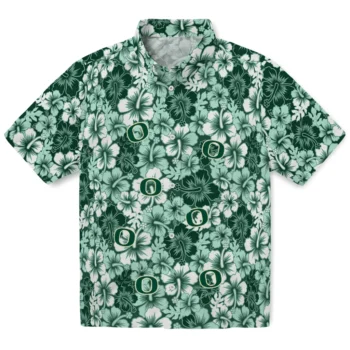oregon ducks hibiscus blooms green hawaiian shirts best selling