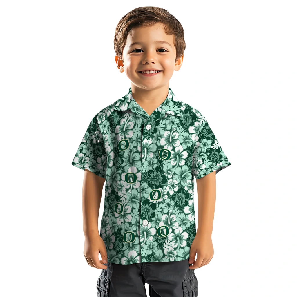 Oregon Ducks Hawaiian Shirt - Hibiscus Blooms oregon ducks hibiscus blooms green hawaiian shirts top rated