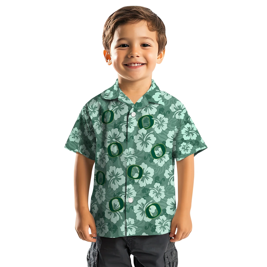 Oregon Ducks Hawaiian Shirt - Hibiscus Cluster oregon ducks hibiscus cluster green hawaiian shirts top rated