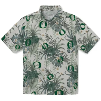 oregon ducks hibiscus designs beige hawaiian shirts best selling