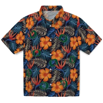 oregon ducks hibiscus foliage hawaiian shirts best selling