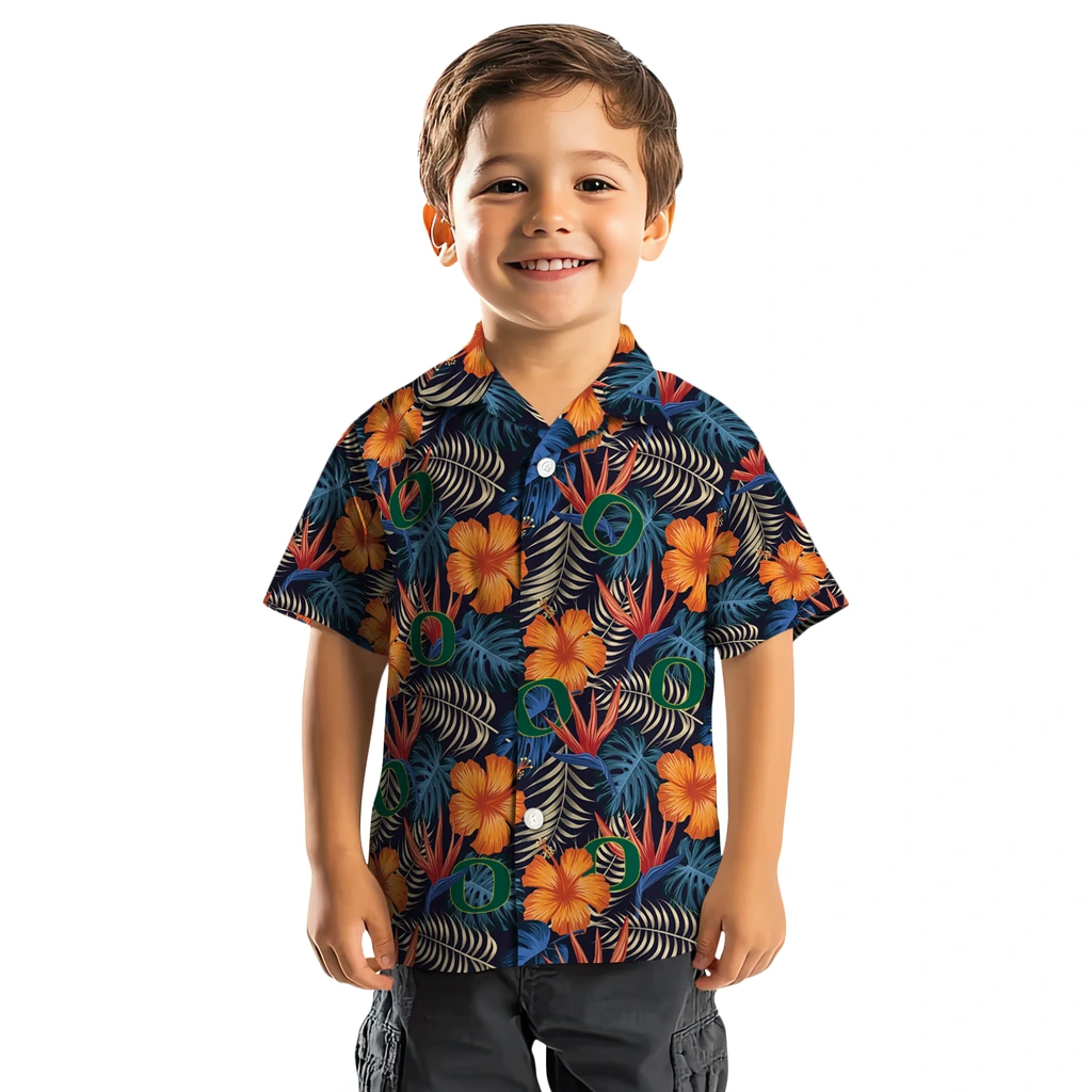 Oregon Ducks Hawaiian Shirt - Hibiscus Foliage oregon ducks hibiscus foliage hawaiian shirts top rated