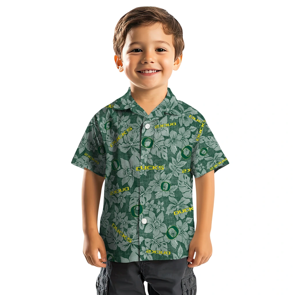 Oregon Ducks Hawaiian Shirt - Hibiscus Oasis oregon ducks hibiscus oasis green hawaiian shirts top rated