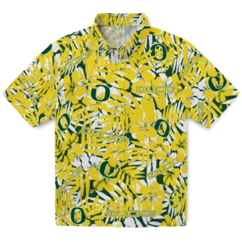oregon ducks hibiscus overlay hawaiian shirts best selling
