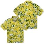 Oregon Ducks Hawaiian Shirt – Hibiscus Overlay
