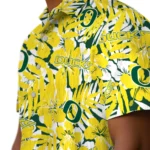 Oregon Ducks Hawaiian Shirt – Hibiscus Overlay