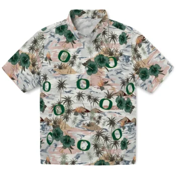 oregon ducks hibiscus seaside white hawaiian shirts best selling