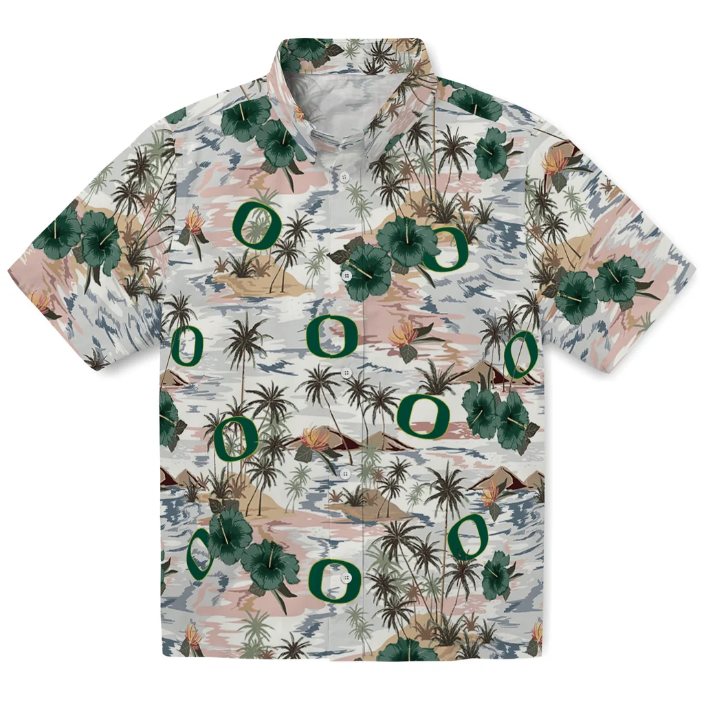 Oregon Ducks Hawaiian Shirt - Hibiscus Seaside oregon ducks hibiscus seaside white hawaiian shirts best selling
