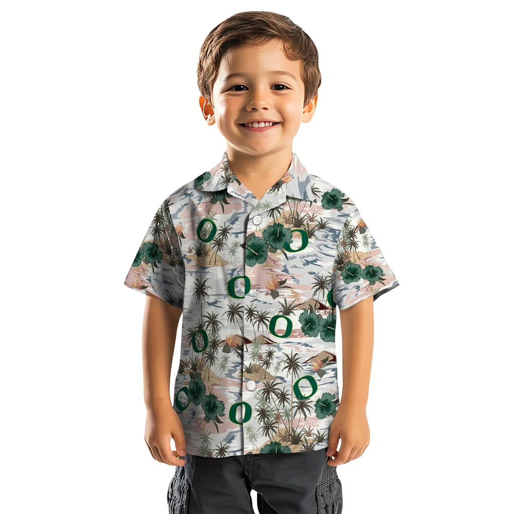 Oregon Ducks Hawaiian Shirt - Hibiscus Seaside oregon ducks hibiscus seaside white hawaiian shirts top rated