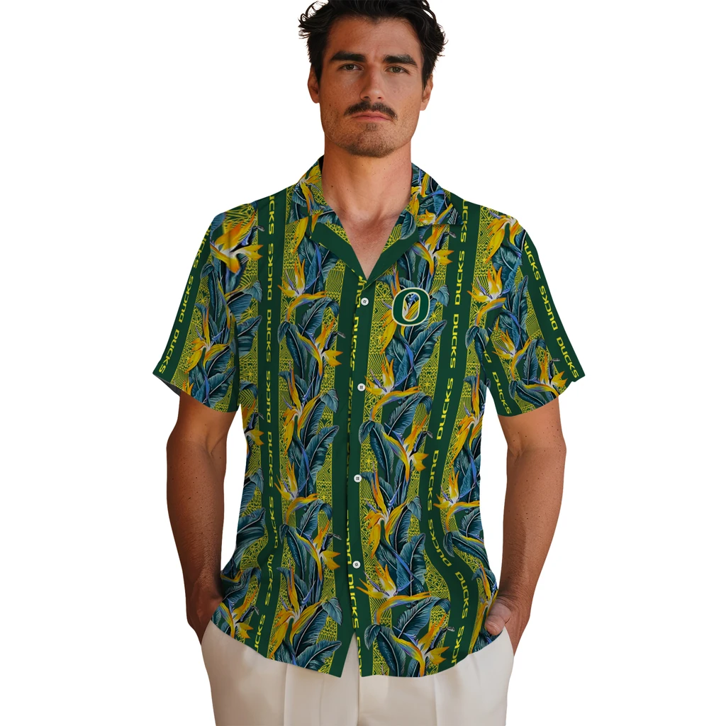Oregon Ducks Hawaiian Shirt - Paradise Vines oregon ducks paradise vines green hawaiian shirts fashion forward