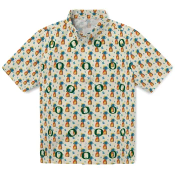 oregon ducks pineapple delight beige hawaiian shirts best selling