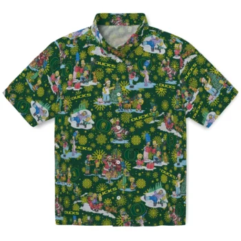 oregon ducks simpsons christmas green hawaiian shirts best selling