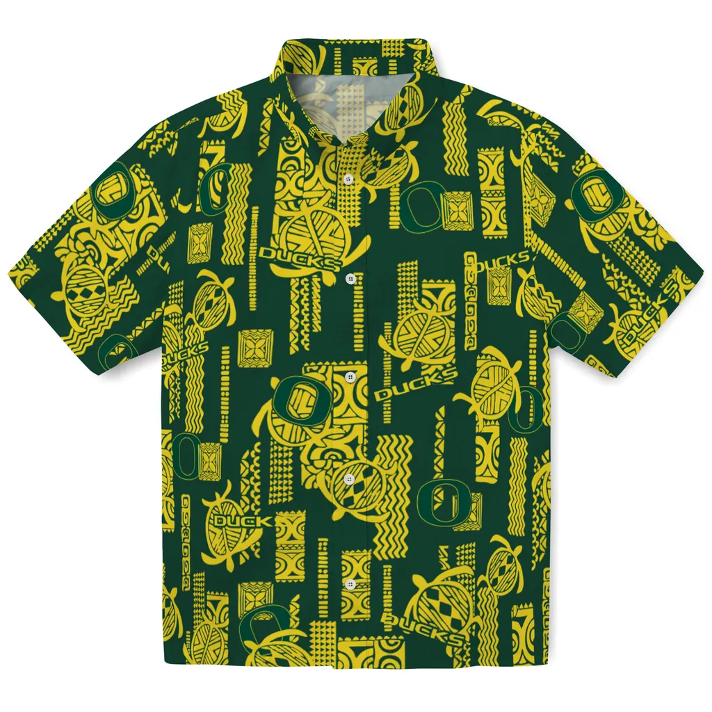 Oregon Ducks Hawaiian Shirt - Turtle Lines oregon ducks turtle lines green hawaiian shirts best selling