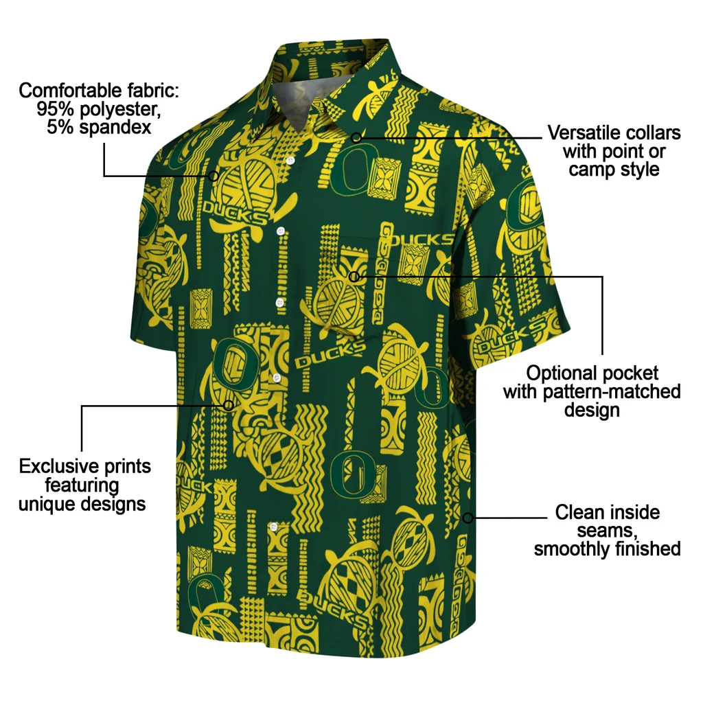 Oregon Ducks Hawaiian Shirt - Turtle Lines oregon ducks turtle lines green hawaiian shirts new arrival