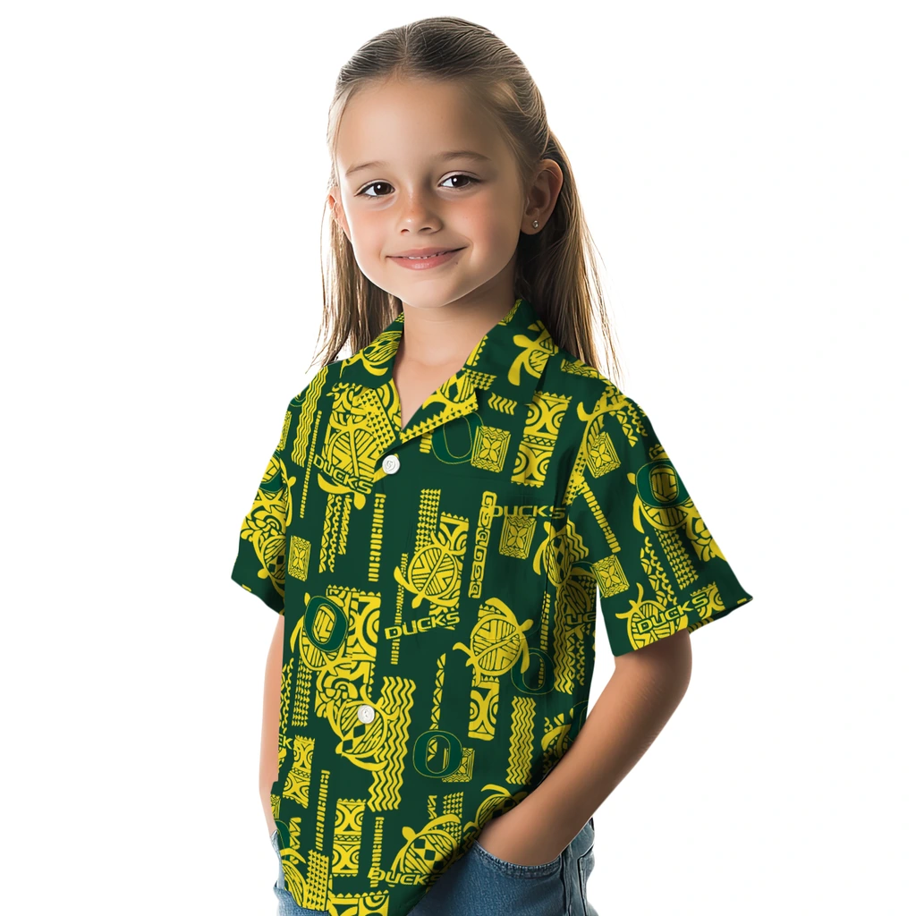 Oregon Ducks Hawaiian Shirt - Turtle Lines oregon ducks turtle lines green hawaiian shirts premium grade