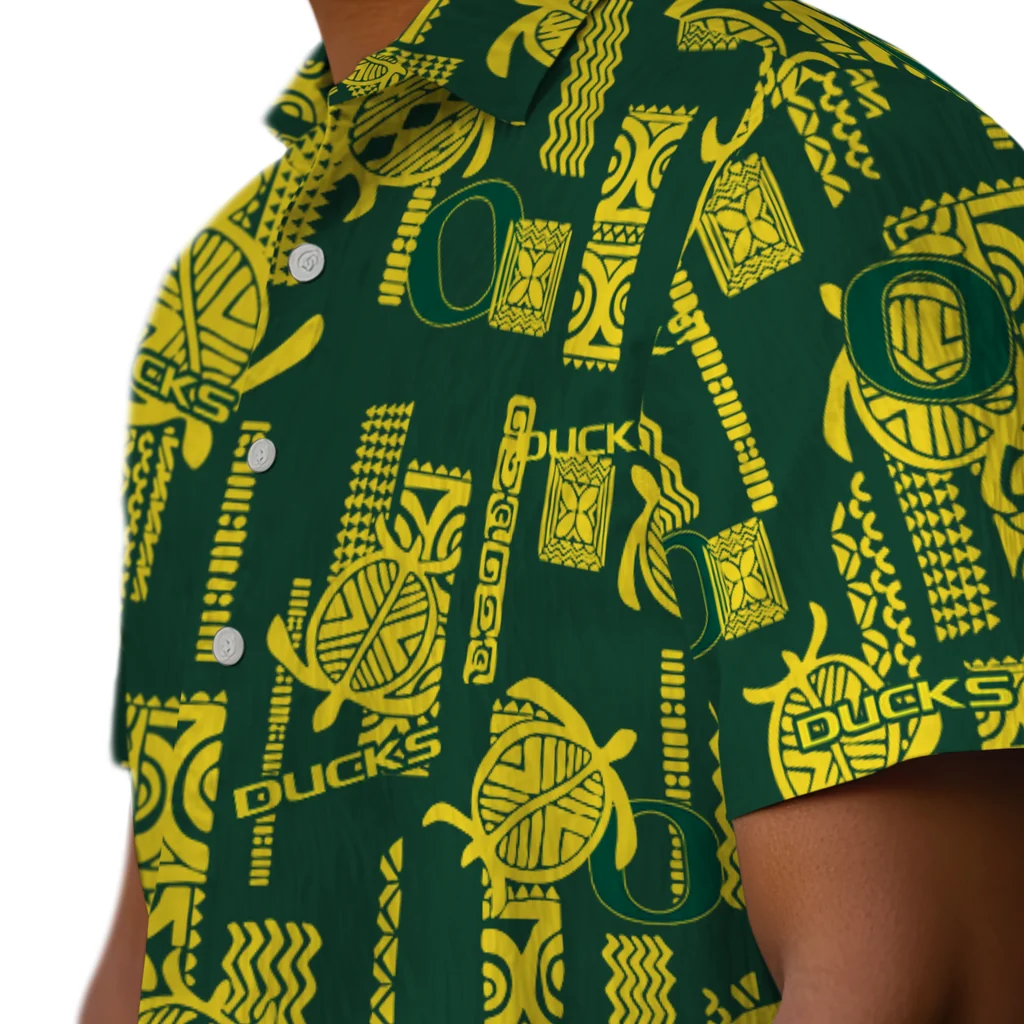 Oregon Ducks Hawaiian Shirt - Turtle Lines oregon ducks turtle lines green hawaiian shirts trendy