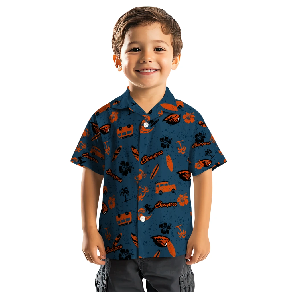 Oregon State Beavers Hawaiian Shirt - Beach Vibe oregon state beavers beach vibe navy hawaiian shirts top rated